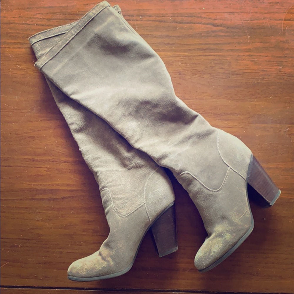 Suede Heeled Boots With Memory Foam - image 1